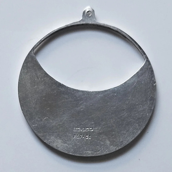 Vintage Alpaca Mexico Abalone Shell stars Silver Pendant - Picture 2 of 11